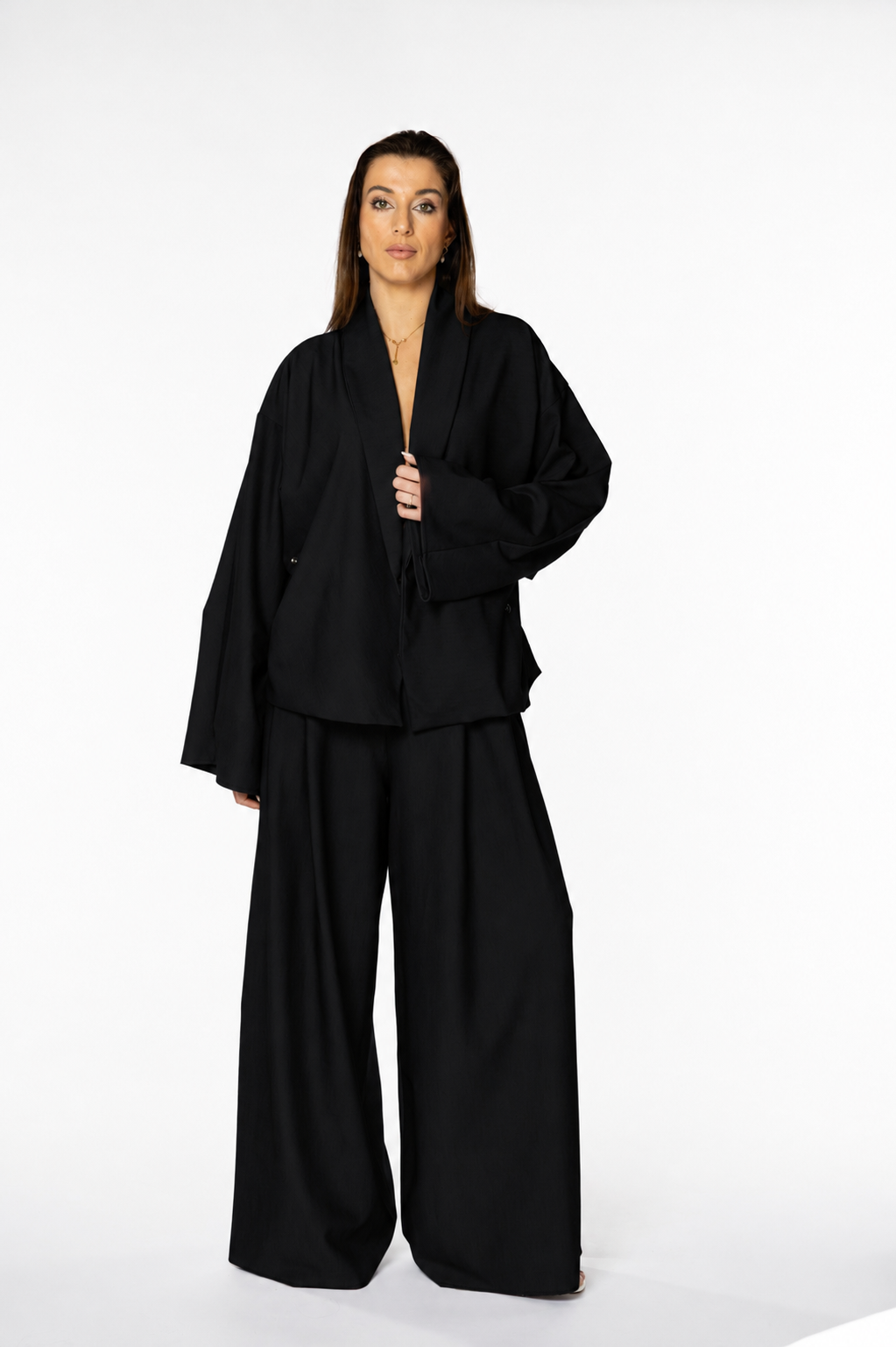 Asymetrické kimono sako JOLCA čierne