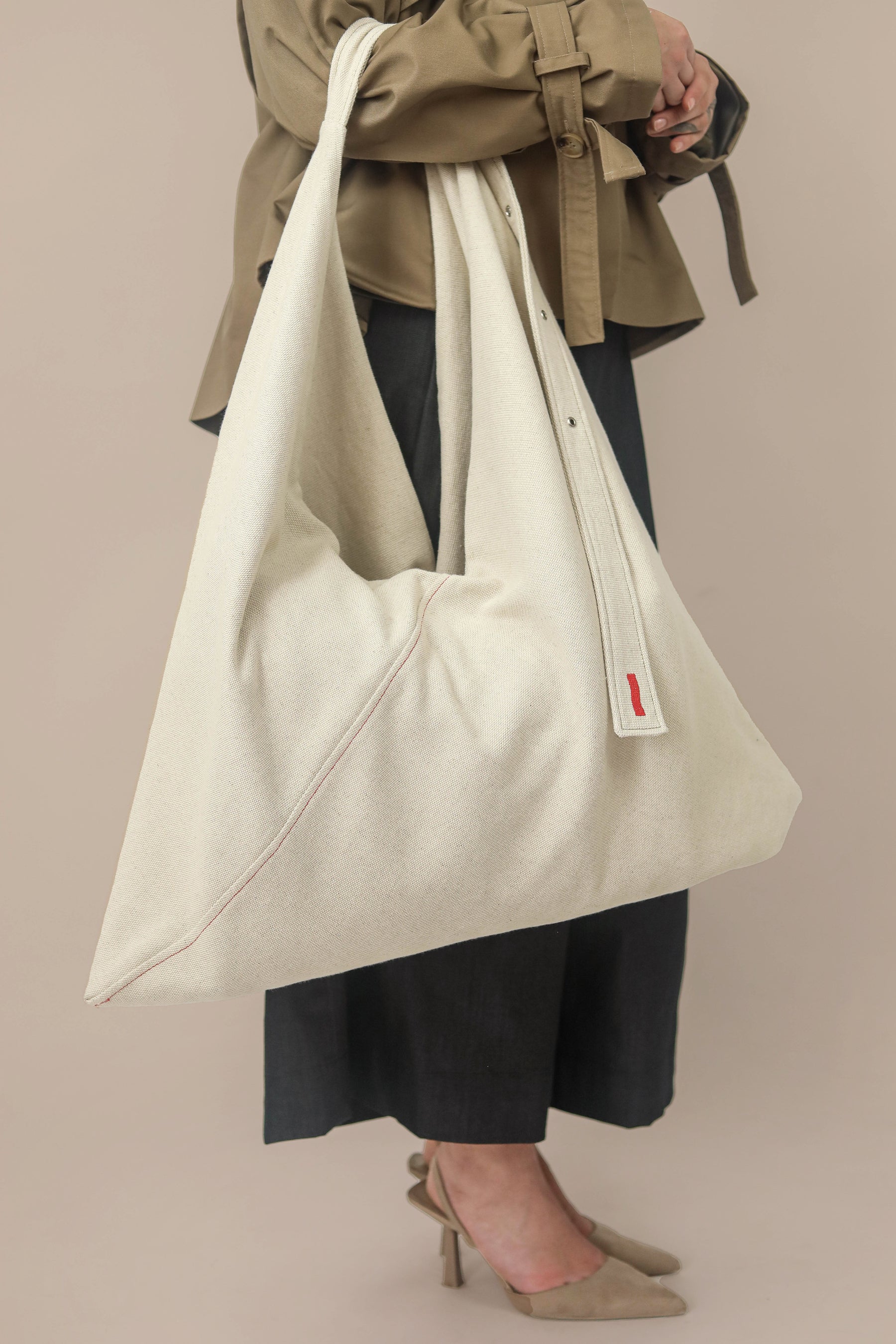 Veľký ľanový shopper bag s nastaviteľným ramienkom,