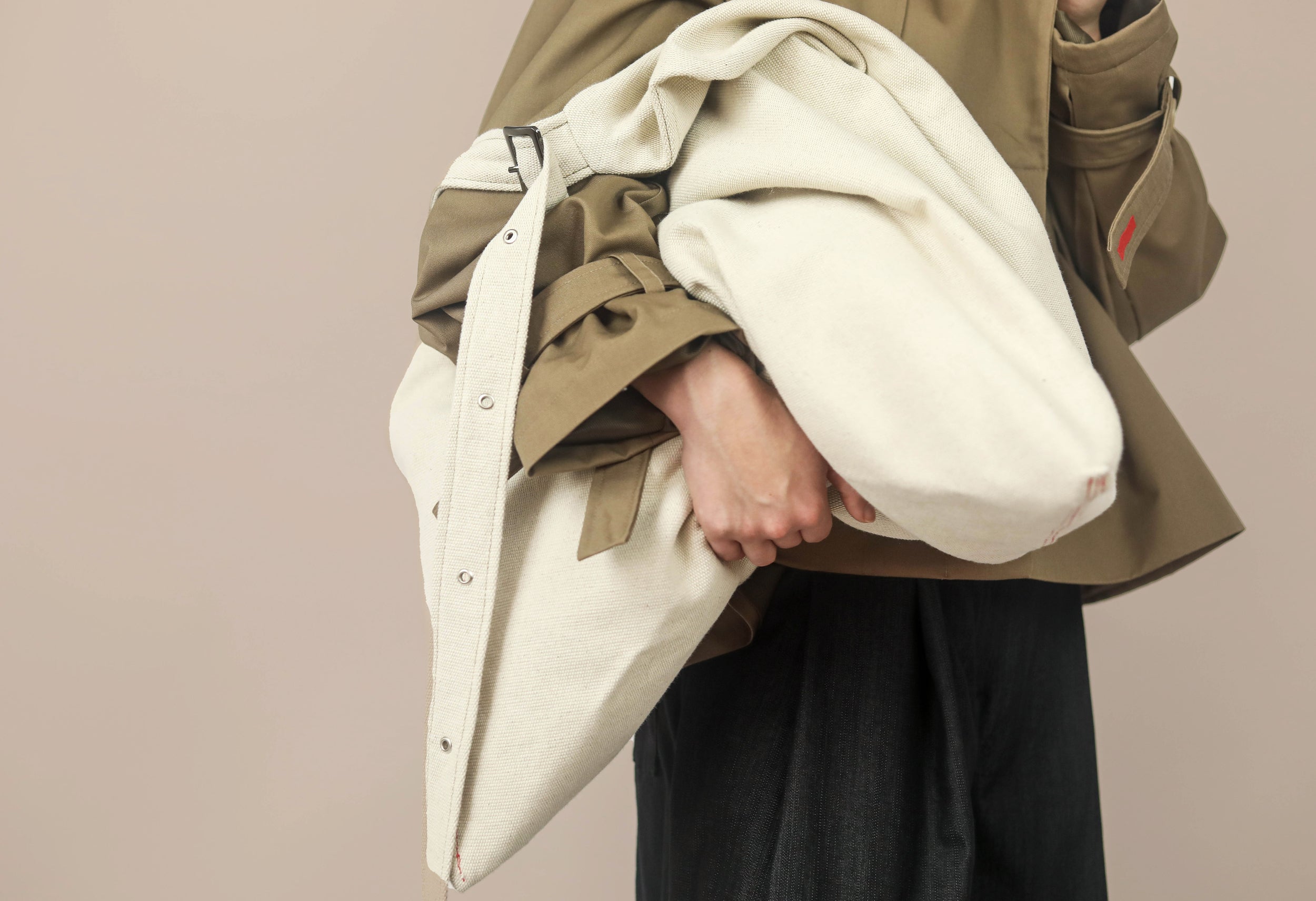 Veľký ľanový shopper bag s nastaviteľným ramienkom,